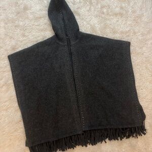 White House Black Market | Gray Hooded Sweater Poncho | One Size